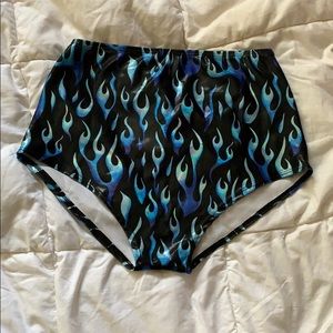 RAVE WITH MI GENTE BLUE FUEGO HIGH WAISTED BOTTOMS